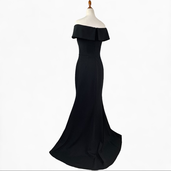 BHLDN Delice Off-the-Shoulder Crepe Dress in Black Size 8 Flared Hem - Picture 6 of 15